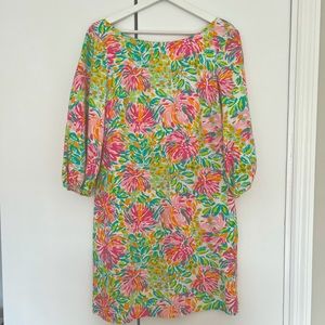 🌴Lilly Pulitzer Little Lilet Cindy Dress Silk Blend Size 6 Pink Green Floral
